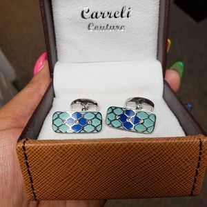 Turquoise and blue cufflinks
